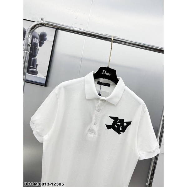 Áo polo nam nữ hoạ tiết thêu da, 2 màu đen trắng, full size S - XL, ảnh thật, áo phông nam đẹp