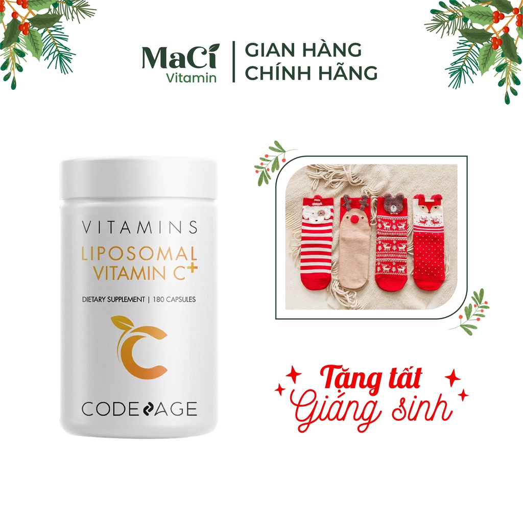 Liposomal vitamin C Codeage Chống oxy hóa Tăng hệ miễn dịch 180 viên MaCi