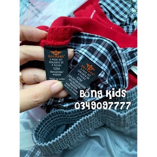 Set 3 Món Bé Trai Gile Len Đỏ Dockers