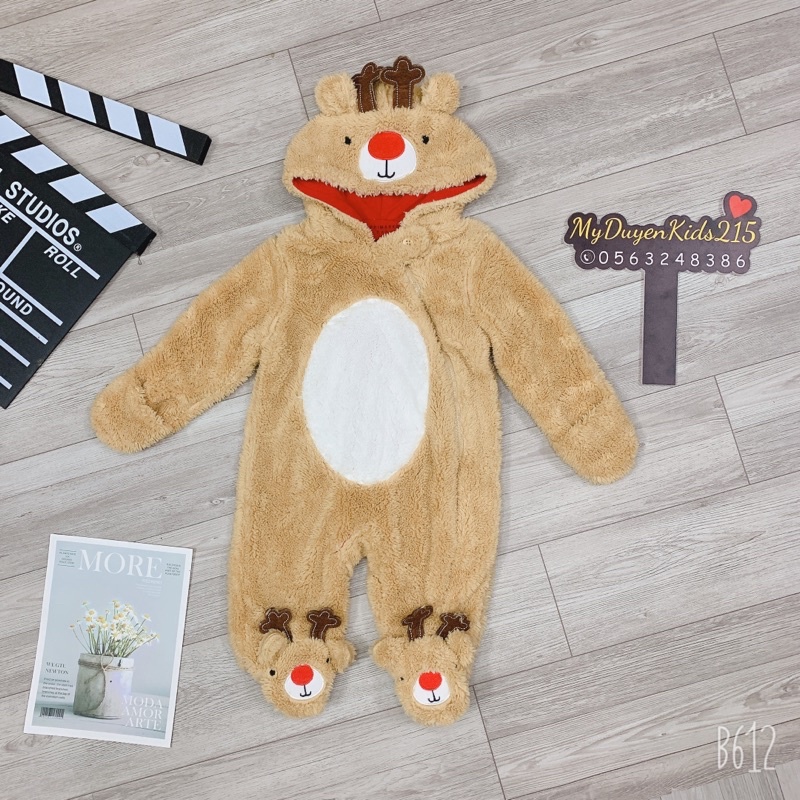 Body ủ lông hoạ tiết noen cực kỳ dễ thương dành cho bé từ sơ sinh đến 18 tháng