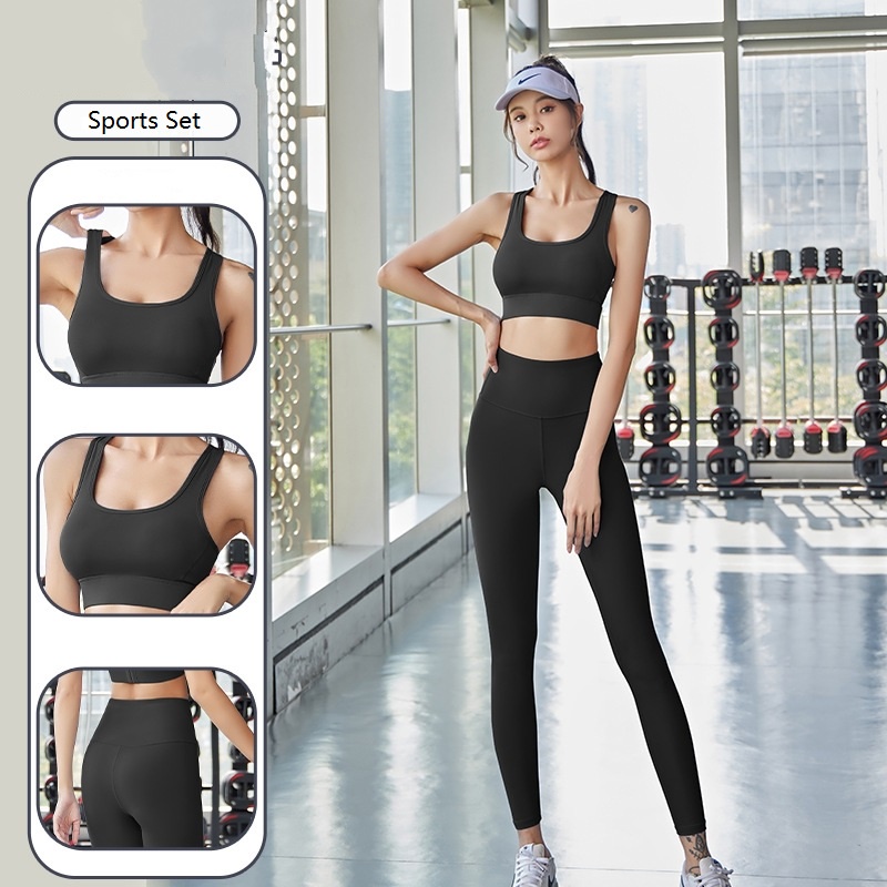 Mới Set Đồ Tập Yoga / Chạy Bộ / Chạy Bộ / Thể Thao Chất Liệu Co Giãn Nhanh Khô Không Đường May Cho Nữ
