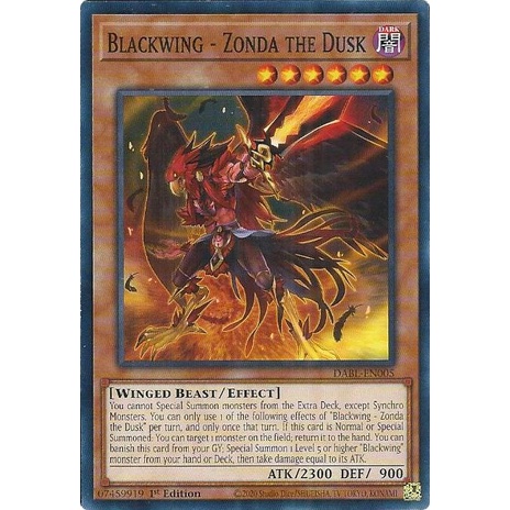 Thẻ Bài Yugioh Blackwing - Zonda the Dusk - DABL-EN005 - Common 1st Edition