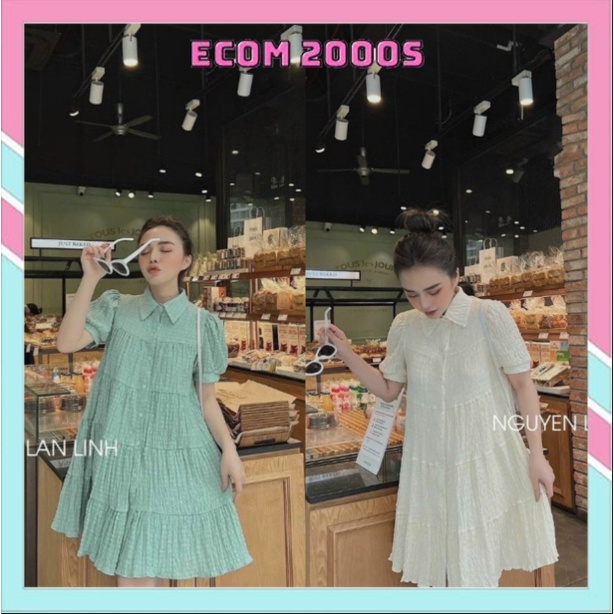 Đầm Babydoll Nữ (Cao Cấp) tiểu thư sang chảnh chất đũi xốp, Váy suông nữ xốp đi chơi phong cách Hàn Quốc