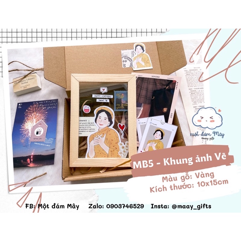 Quà tặng bạn trai, bạn gái, quà sinh nhật, kỷ niệm - Khung ảnh trang trí hai mặt kính theo hình vẽ line-art cá nhân
