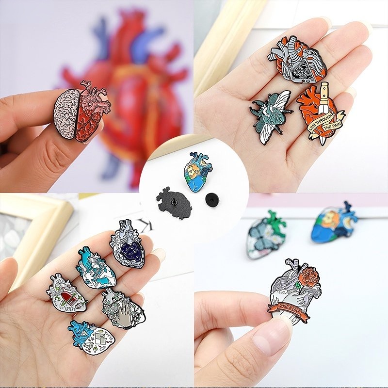 Ghim Cài Áo Hình Đàn Organ Trái Tim Bộ Não Bộ Não Sáng Tạo