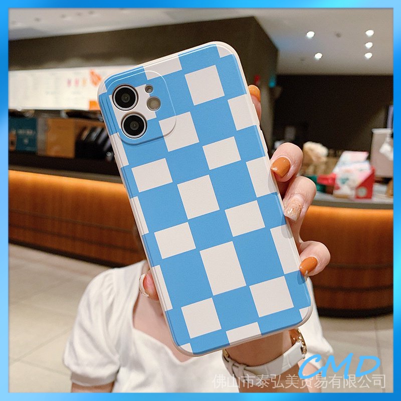 Ốp Điện Thoại Họa Tiết Kẻ Ô Cho iPhone 11 12 13promax 6 6plus 6s 6splus 7 7plus 8 8plus x xs xr xs max plus promax/-3085