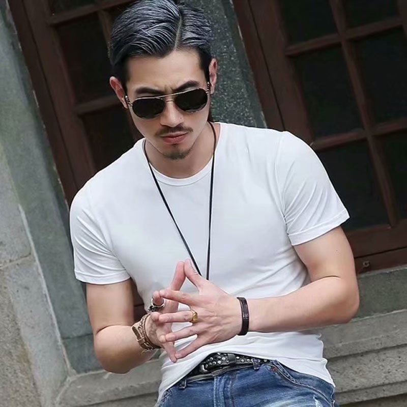 Áo Thun Tay Ngắn Cổ Tròn Dáng Rộng In Họa Tiết Thời Trang Mùa Hè Phong Cách Hàn Quốc Cho Nam