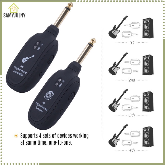 Hệ Thống Truyền Nhận Tín Hiệu Không Dây UHF Chuyên Nghiệp Dài 50M Cho Đàn Guitar Điện / Bass