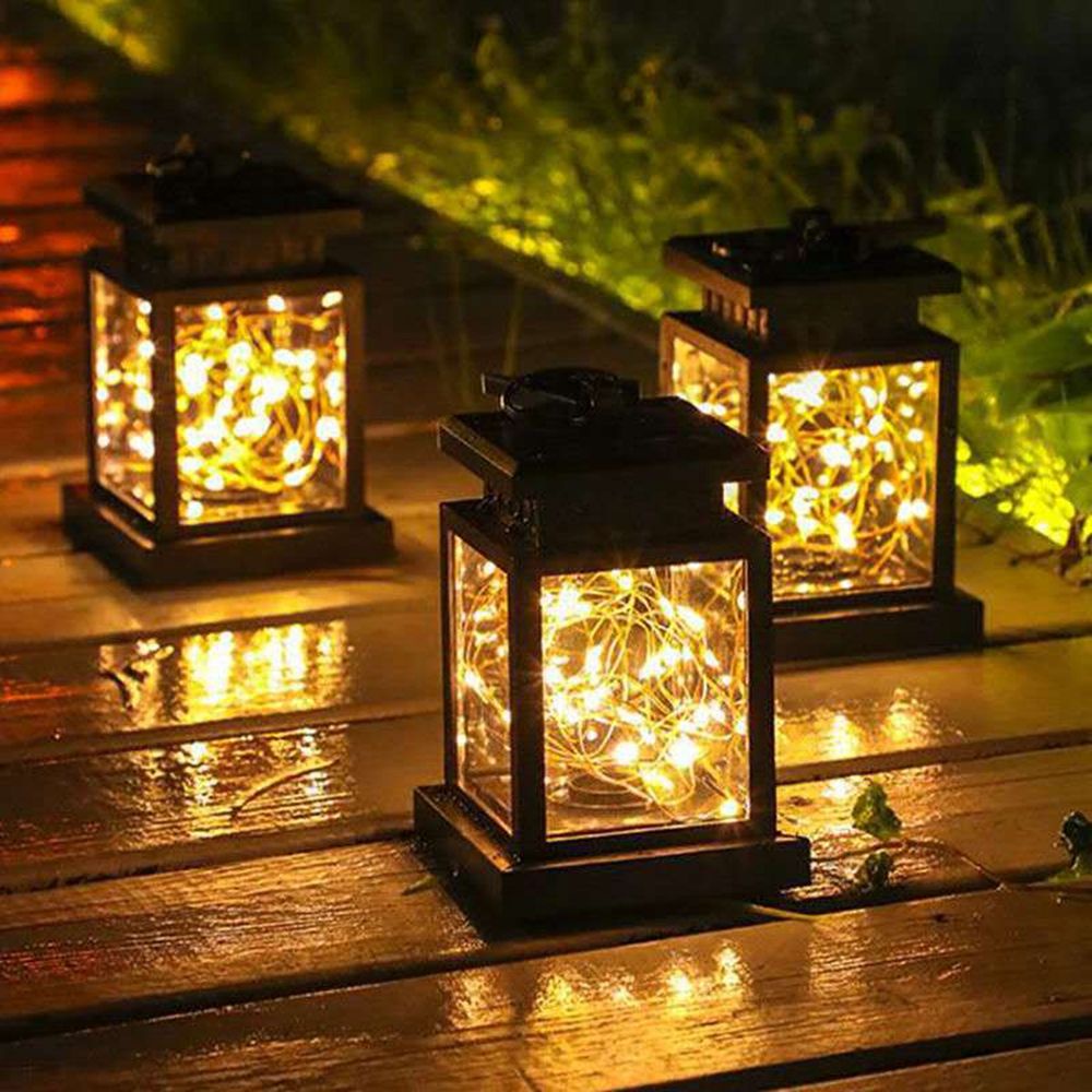 Đèn LED hộp cổ điển năng lượng mặt trời treo cổng rào trang trí decor ngoài trời ,sân vườn,ban công