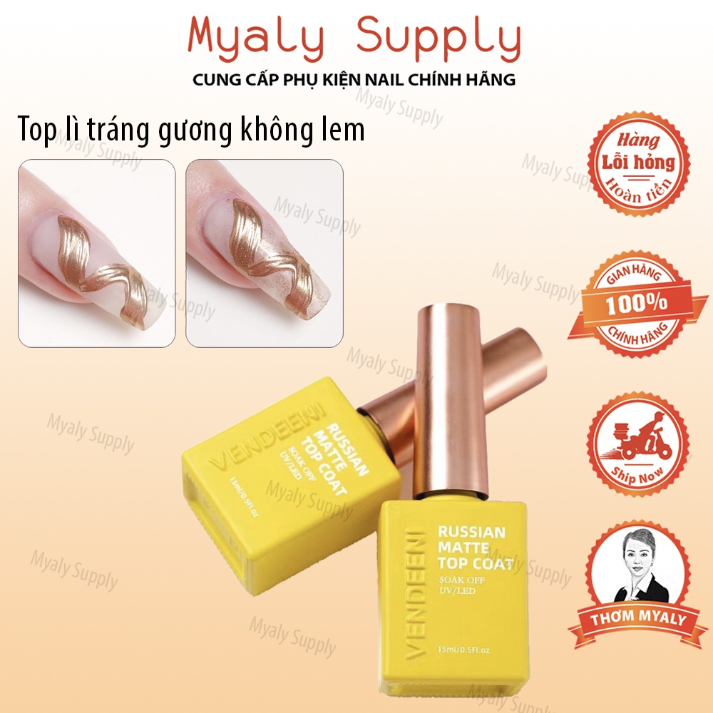 Top Lì Không Lem Khi Tráng Gương Vendeeni Chính Hãng 15ml 1585