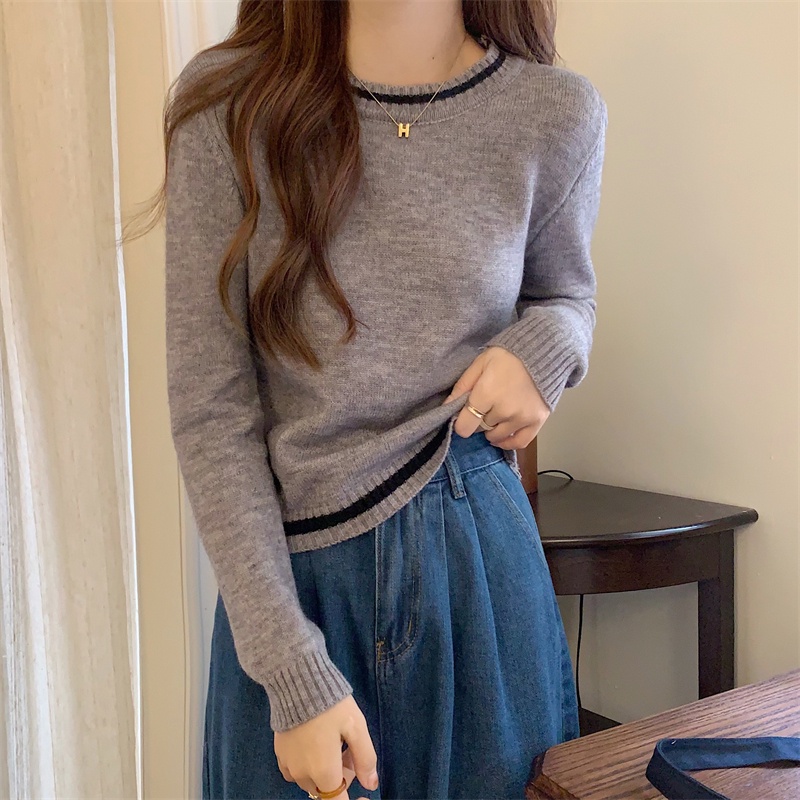 Áo Thun Nữ Dài Tay Cổ Tròn Phiên Bản Hàn Quốc Mới