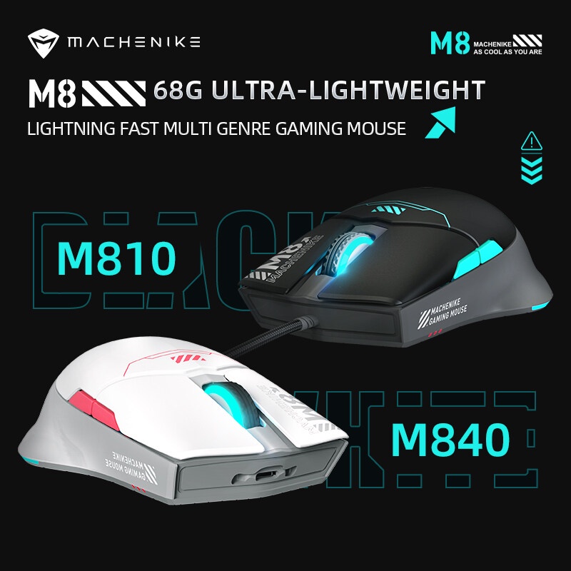 Chuột không dây Bluetooth 2.4G / RGB MacheNike M8 Gen 2 M810 / M840 24000DPI