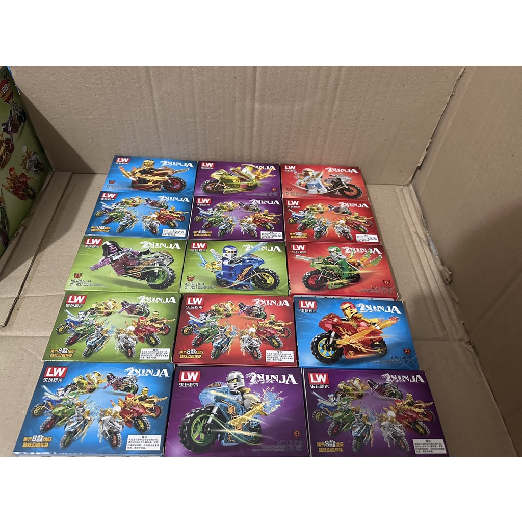 Lego Ninja đi xe moto Lego Khủng Long Lắp Ráp Xếp Hình Hộp Lego Noxe Knight