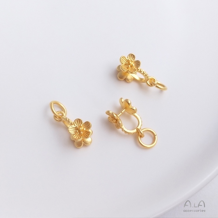 Khóa Cài Dây Chuyền Hình Hoa Đào / Hướng Dương / Hoa Hướng Dương Màu Vàng Cát diy