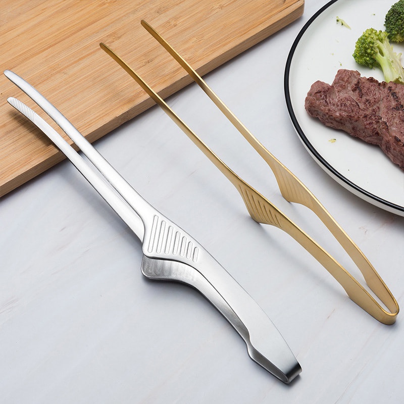 1 Kẹp Gắp Thức Ăn Đầu Nhọn Bằng Thép Không Gỉ Đa Năng Tiện Dụng