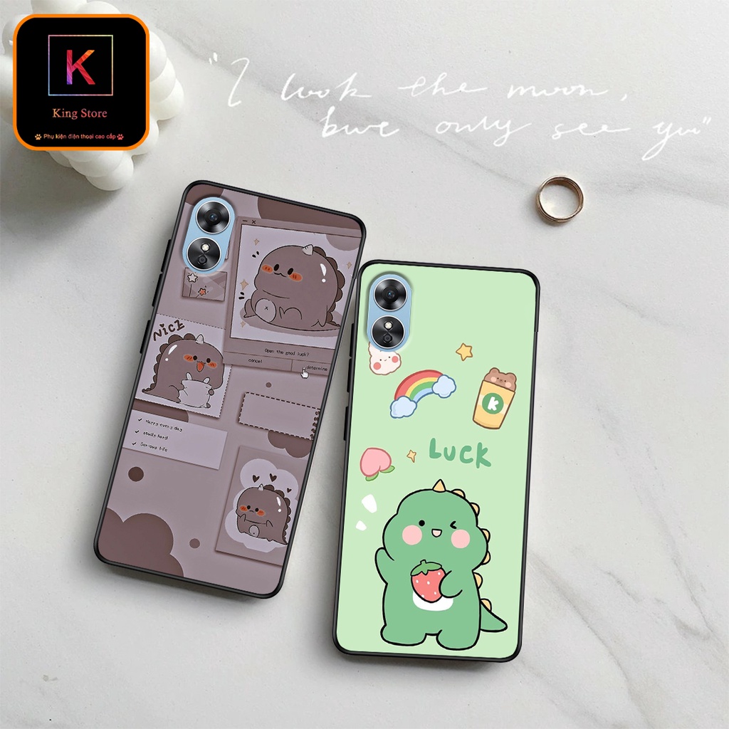Ốp lưng Oppo A17 - A17k in hình khủng long DinoCute - Chất liệu TPU cao cấp