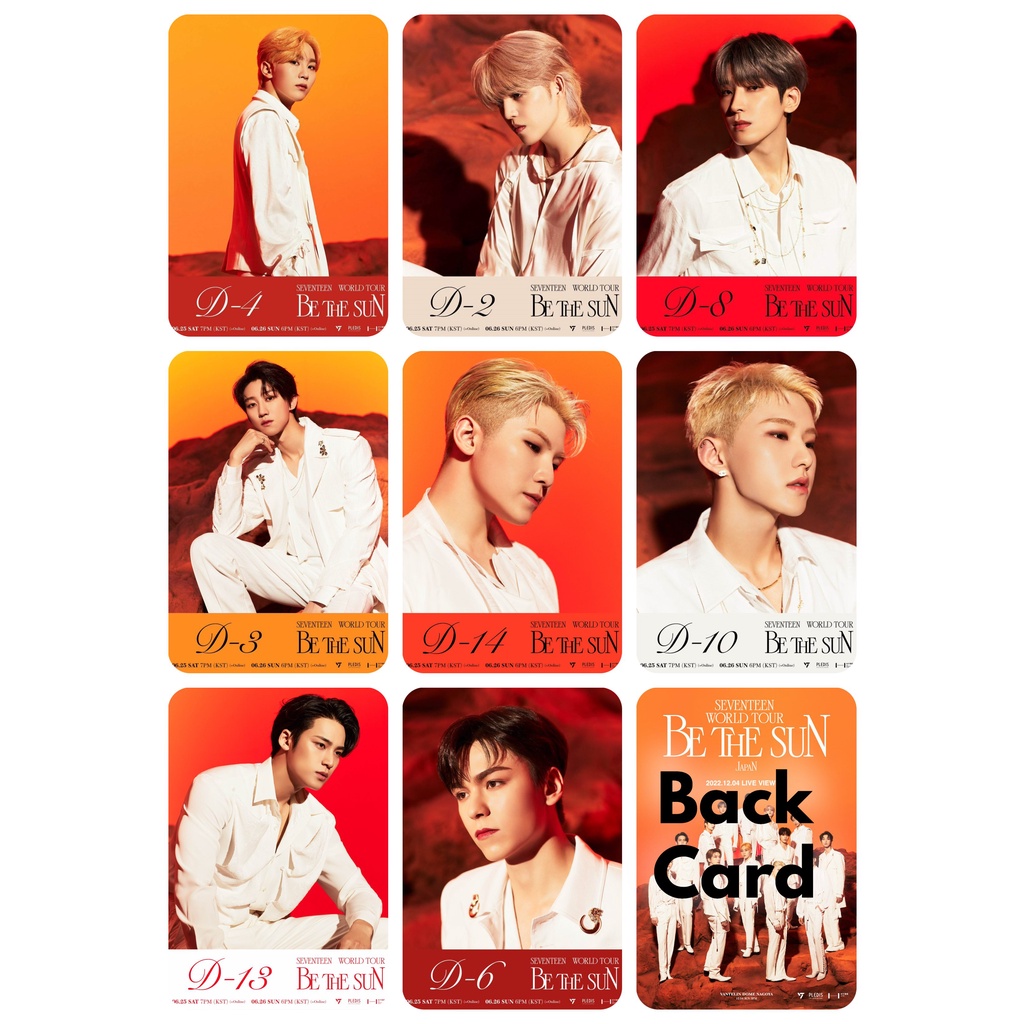 Set 26 card giấy bo góc in 2 mặt ảnh nhóm Seventeen - BE THE SUN
