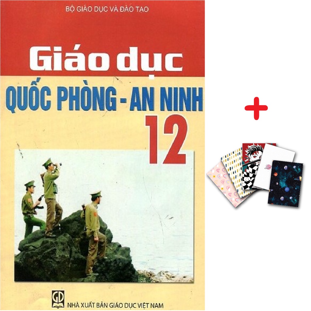 Sách - Giáo dục quốc phòng An ninh lớp 12 kèm 5 vở kẻ ngang B5 80 trang 70gsm