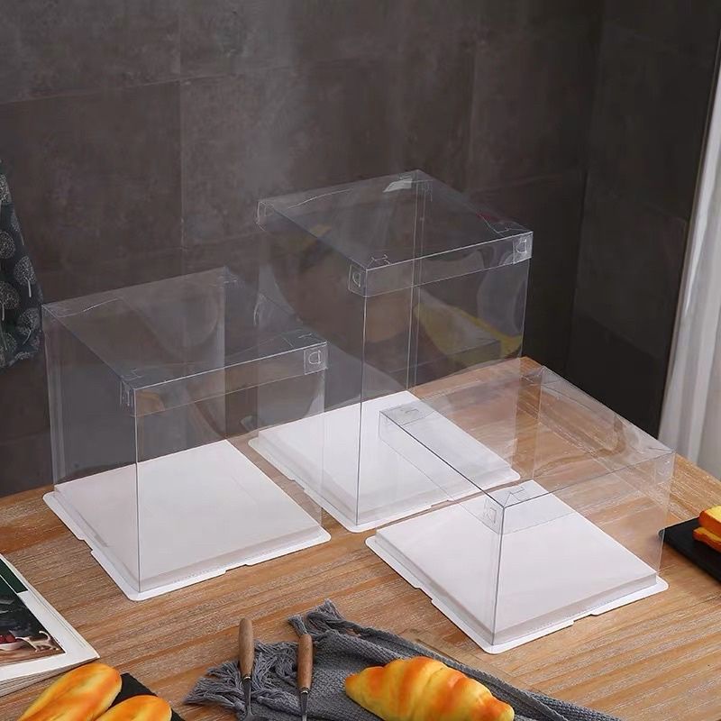 Hộp mica trong suốt đế vuông size 1-2-3-4 tầng đựng bánh kem, hoa, quà tặng