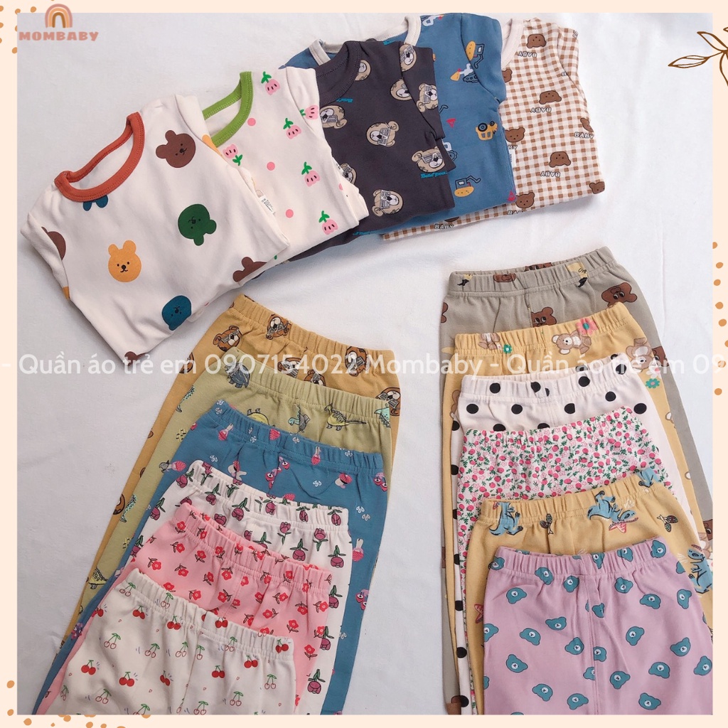 Bộ Dài Tay Hoạ Tiết Thun Cotton Co Dãn Cho Bé 8-28kg Thích Hợp Thu Đông