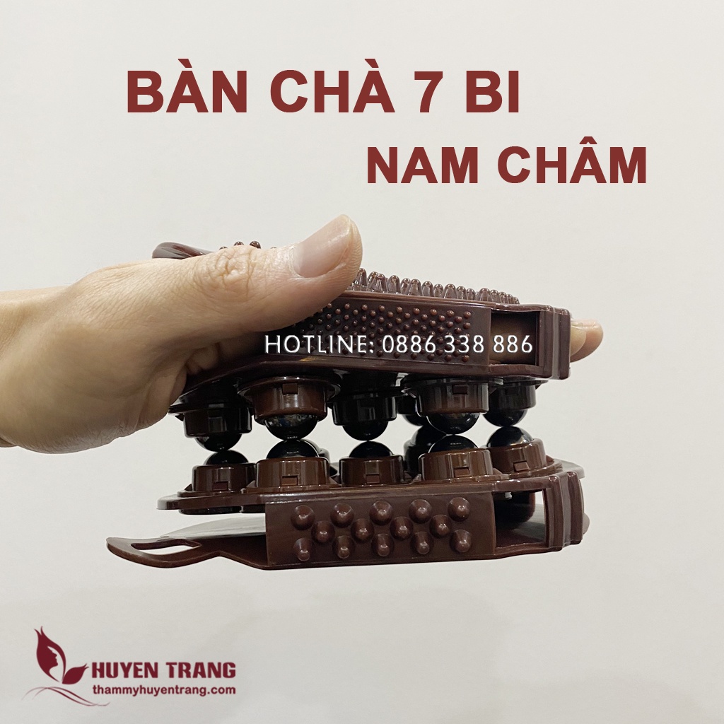 Lược Massage Body Đả Thông Kinh Lạc, Bàn Chà 2 Mặt Bi Đá Nam Châm 4D Gai Mềm Massage Lưng và Cột Sống