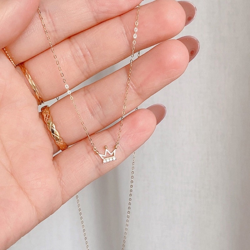 dây chuyền hình vương miện xinh xắn, vòng cổ nhỏ nhắn phong cách tiểu thư