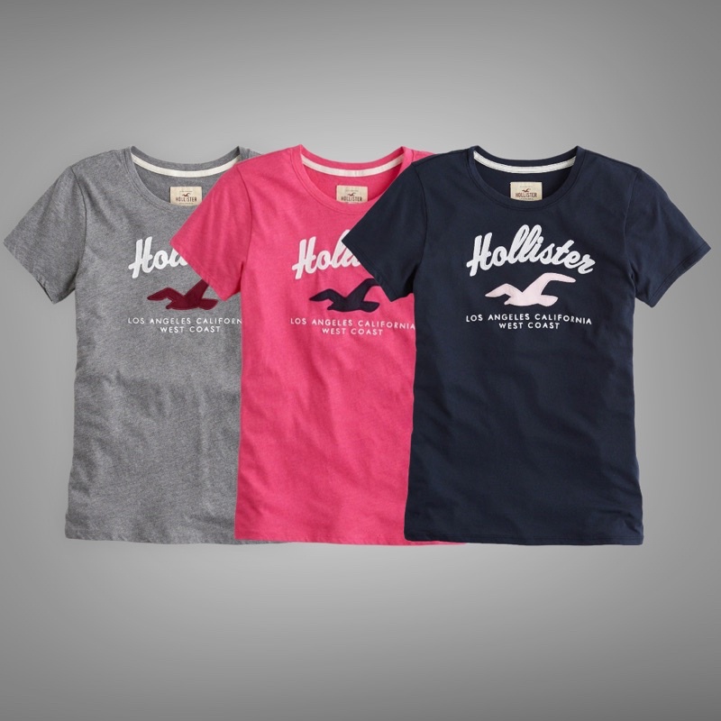 Áo thun Hollister Nữ tay ngắn, thêu Logo lớn - VNXK