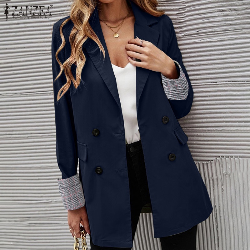 Áo khoác blazer ZANZEA tay dài có cúc thời trang dành cho nữ