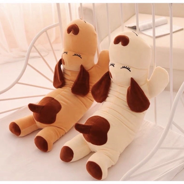 Chó Mũi Tim bông ❤ Sỉ Giá Xưởng❤️ Chó Ngủ Tai Dài Ôm Ngủ Bông Gòn Siêu Êm 75Cm Mềm Mịn Sịn - Hàng mới về