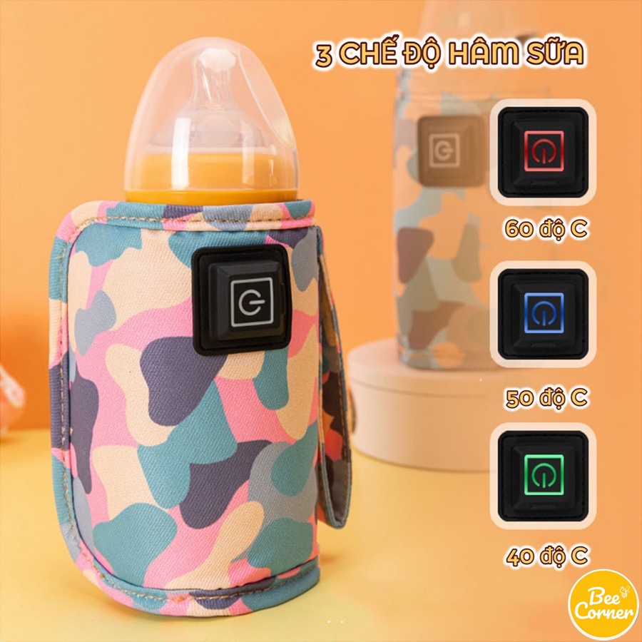 Túi Hâm Ủ Bình Sữa Beecorner Di Động Cho Bé Giữ Nhiệt Thông Minh Đa Năng Từ 40-60, Túi Ủ Sữa Cho Bé Hâm Nóng