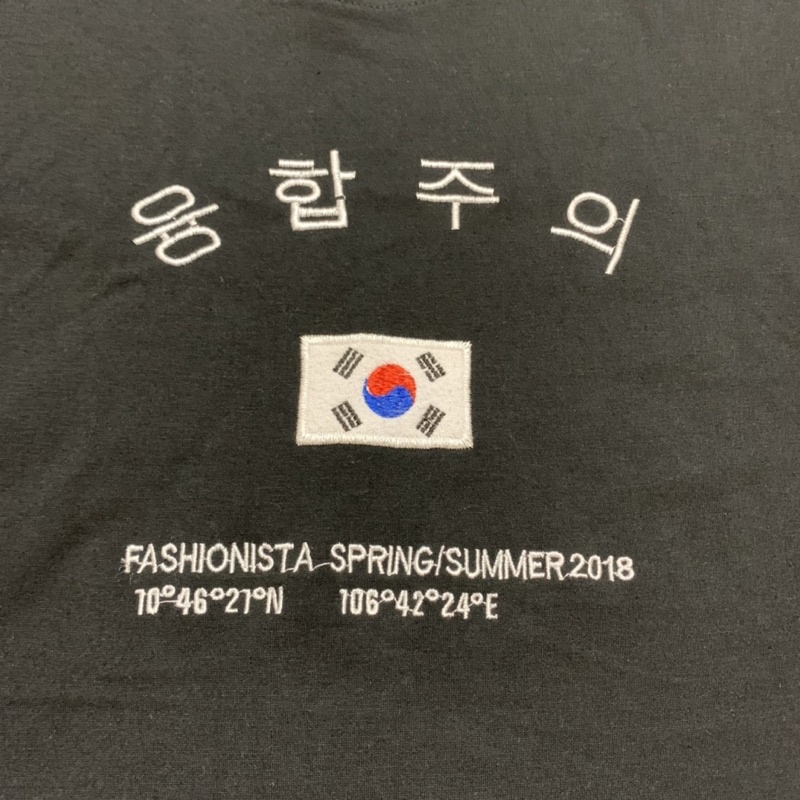 PASS - Sweater chữ Hàn đen