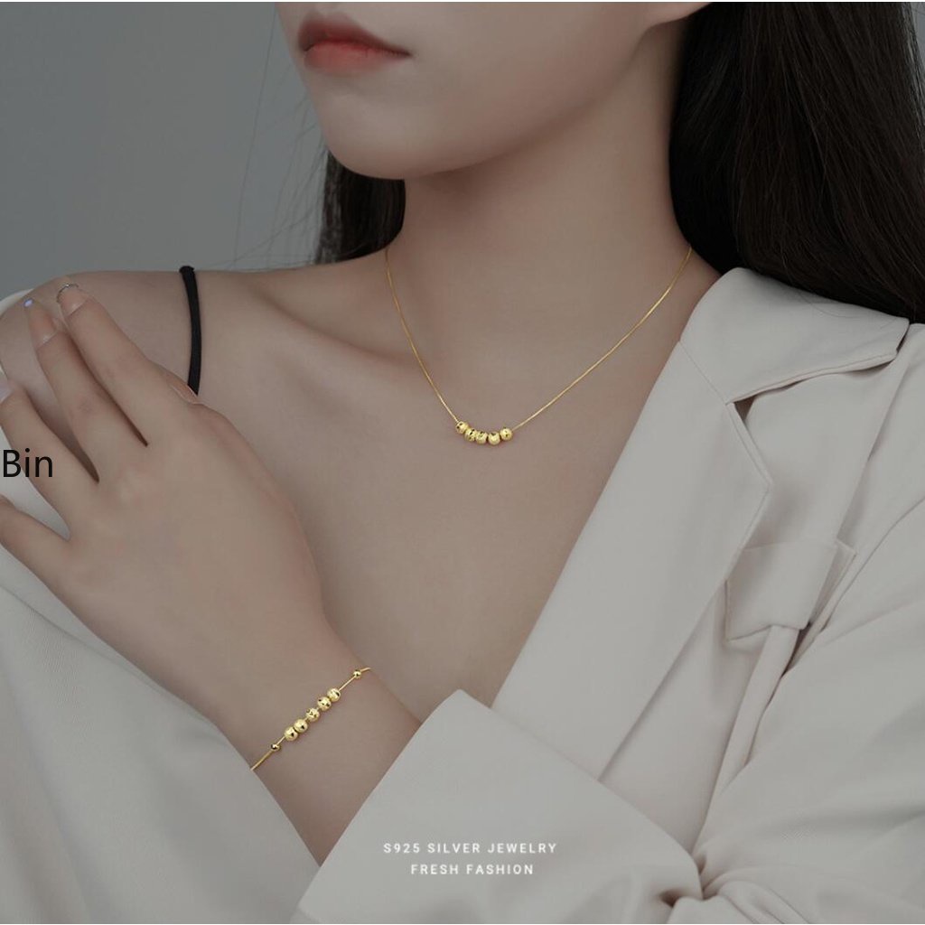 Vòng Cổ Hạt Vàng 18k May Mắn bingo