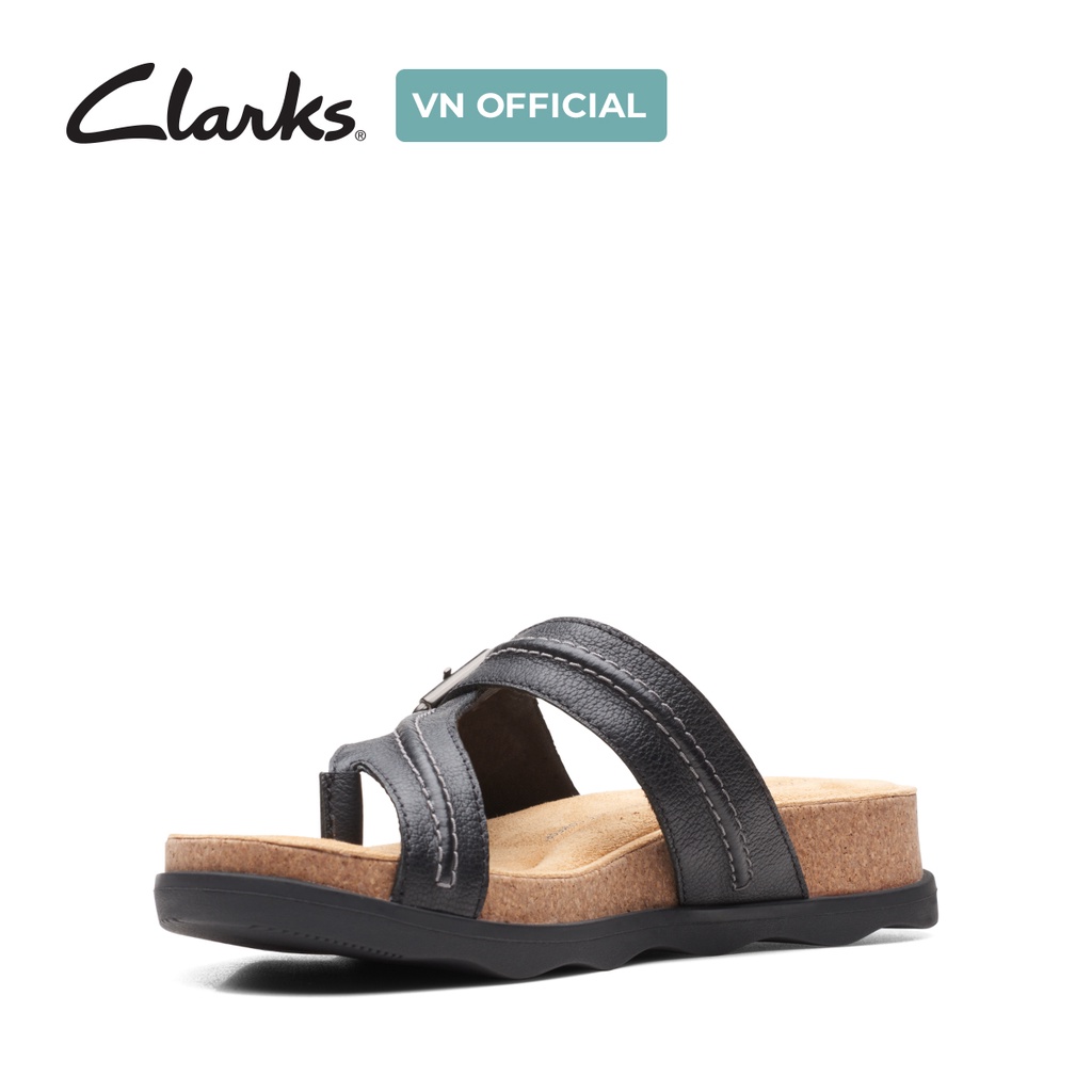 Dép Xỏ Ngón Da Nữ Clarks Brynn Madi màu Đen