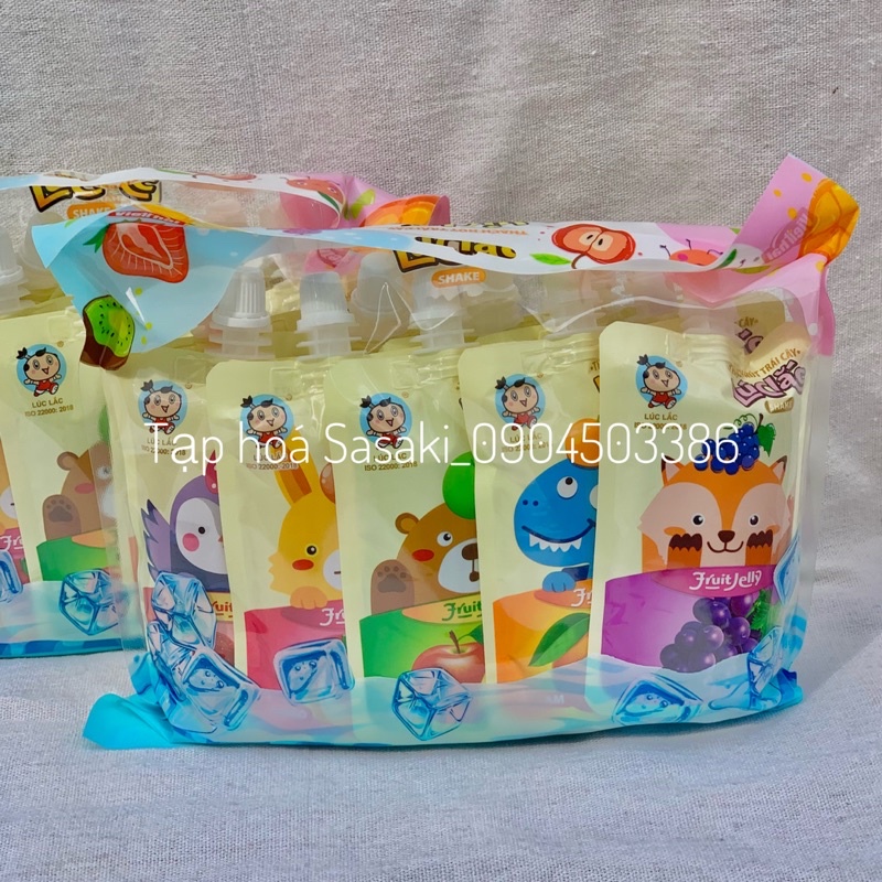 Thạch Hoa Quả Lúc Lắc 5 Vị Thanh Mát Việt Thái Túi 10 Chiếc 800g