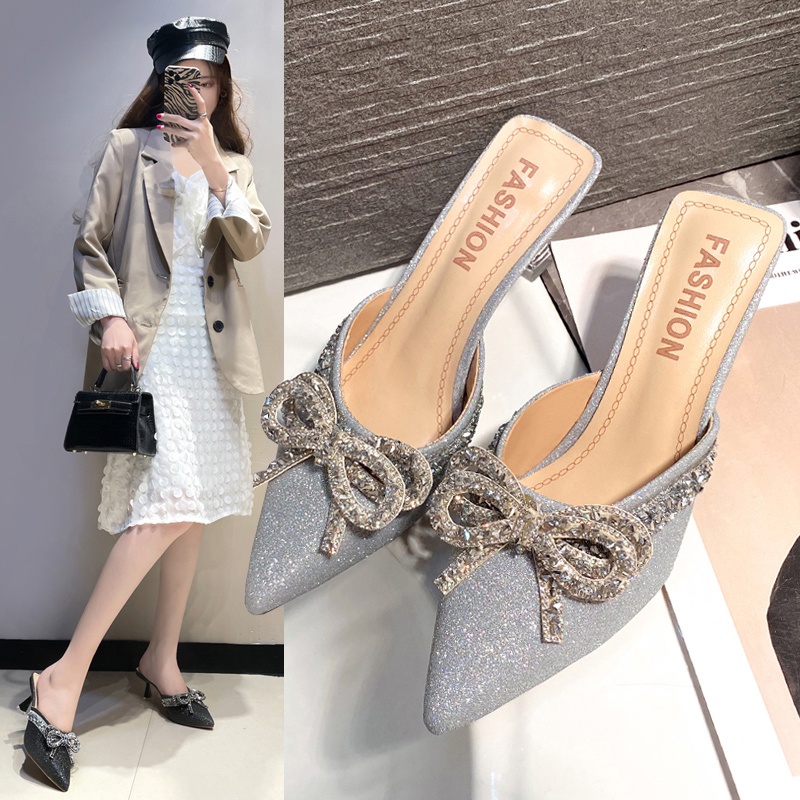 Dép Cao Gót Mũi Nhọn Thời Trang Dành Cho Nữ
