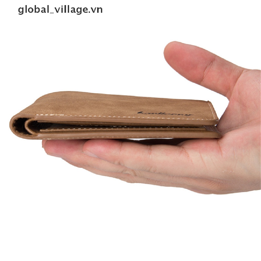 [global_village] Ví Da PU Ngắn Dạng Gập Hai Ngăn Đựng Thẻ Cổ Điển Cho Nam [VN] #9