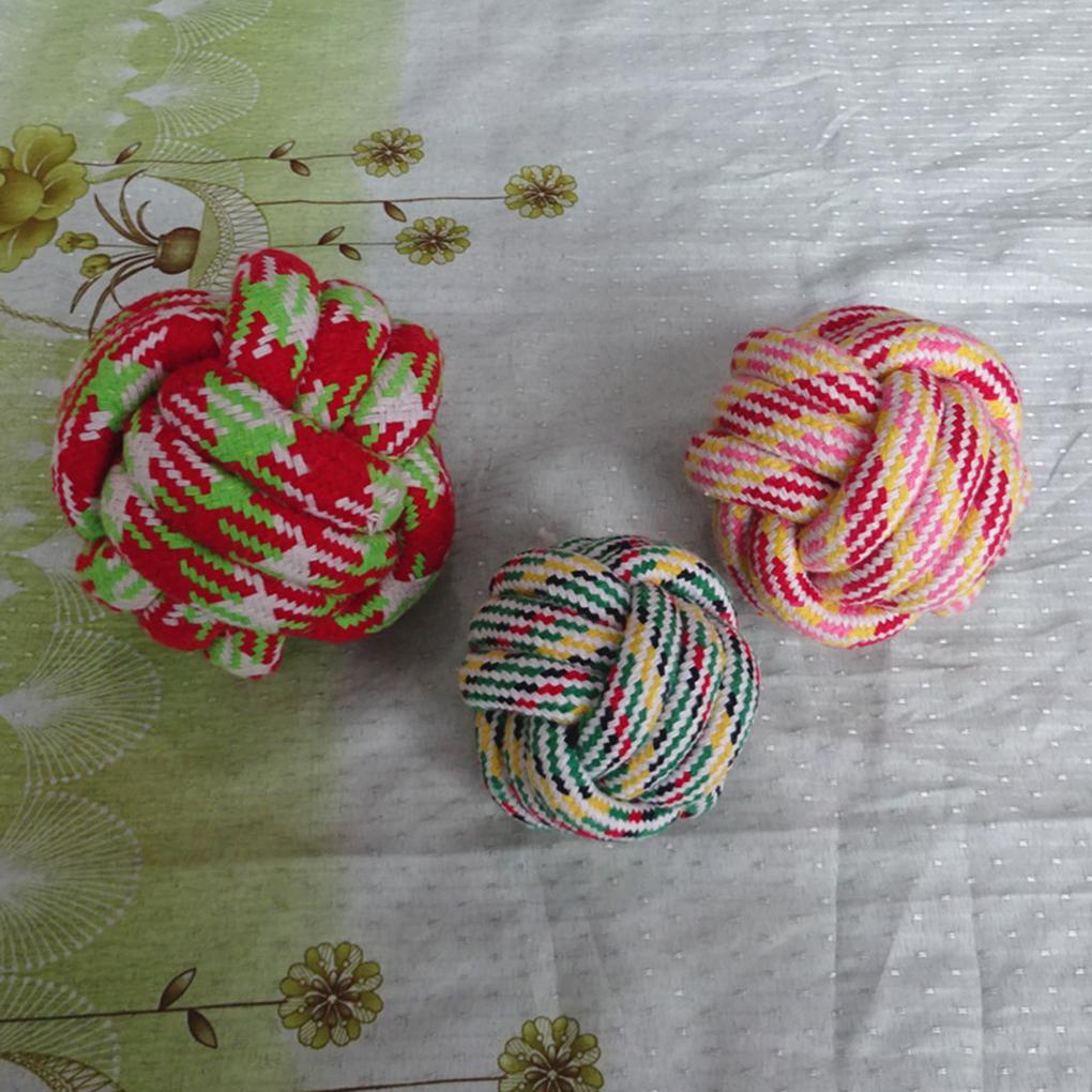 Bóng Gặm Đồ Chơi Bằng Dây Cotton Bện 6cm Chống Cắn Màu Sắc Ngẫu Nhiên Dành Cho Thú Cưng