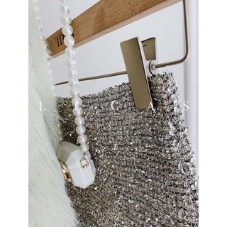 Chân váy nhũ xước dáng a ngắn xòe basic