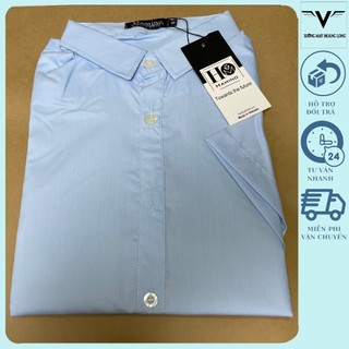 Áo sơ mi nam ngắn tay trơn basic chất vải cotton lụa