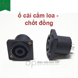 Ổ Cái Cắm Loa, Jack Speakon Cái Đen Nhựa (Chốt đồng)