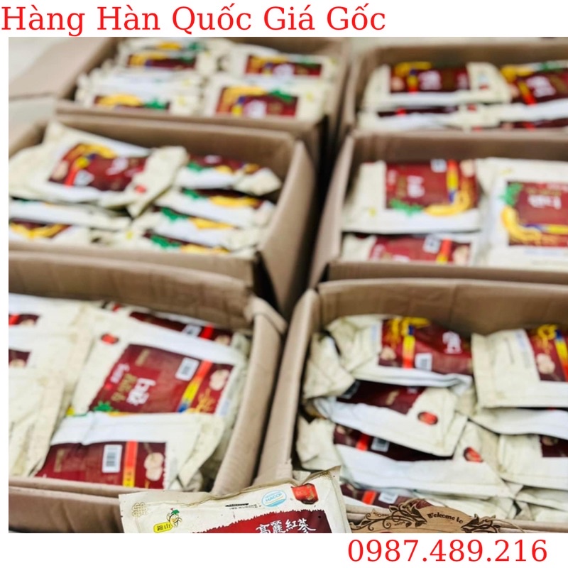 Kẹo Hồng Sâm Không Đường 365 túi 500g viền màu trắng Hàn Quốc, trumsihanghanquoc