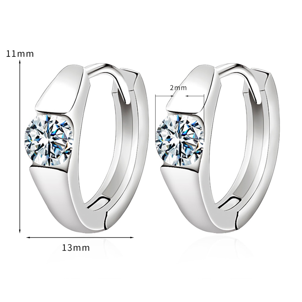 HUGGIES Khuyên Tai Tròn Hình Bướm Đính Đá 8 / 11mm Sang Trọng Cho Nữ