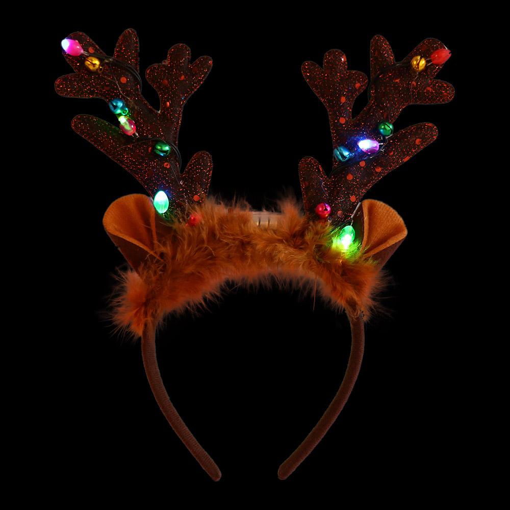 ANEMONE Băng Đô Cài Tóc Hình Sừng Tuần Lộc Giáng Sinh Phát Sáng Độc Đáo