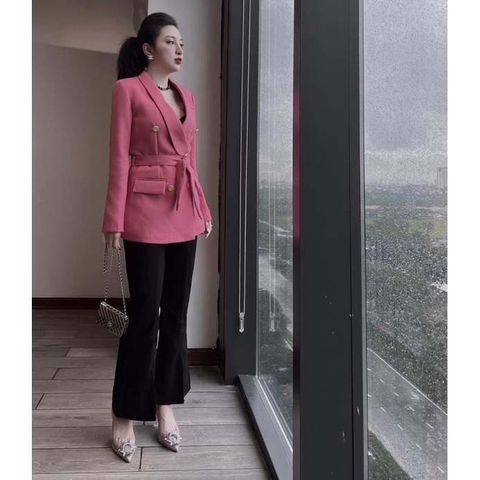 Áo Vest Dạ Cúc Vàng