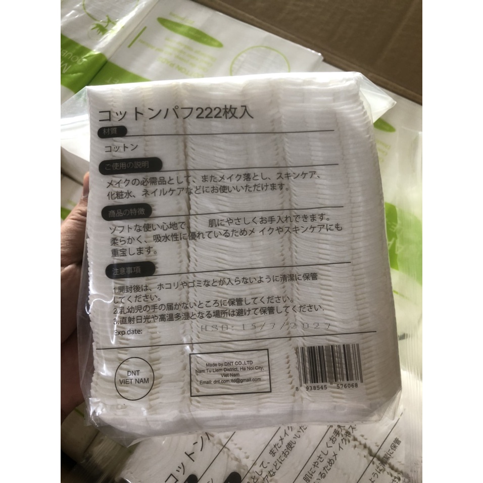 Sỉ 5 gói bông tẩy trang cotton Hanami hàng cao cấp ( Túi chuẩn 222 miếng/gói  )