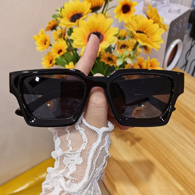 Kính Chống Nắng Gọng Vuông Màu Gradient Phong Cách Vintage Thời Trang