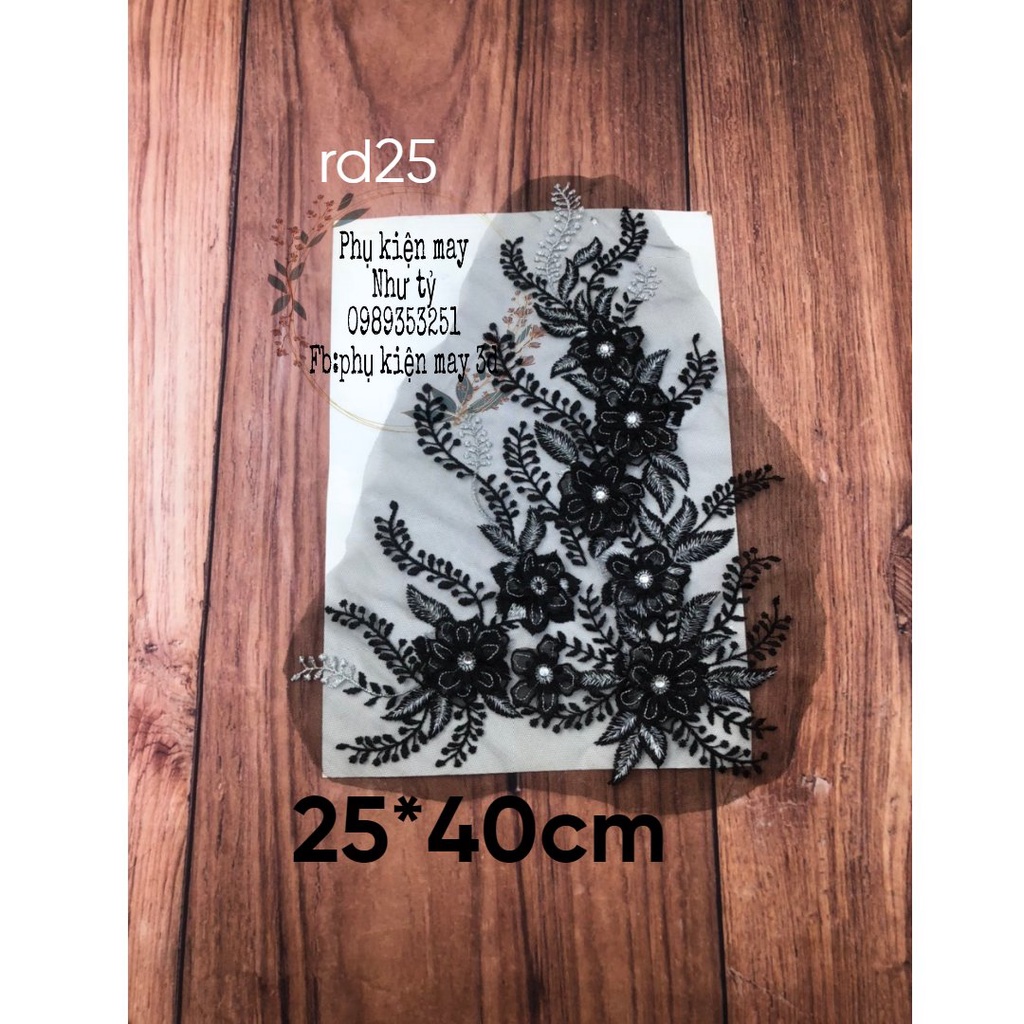 ren đắp hoa thêu trang trí 27cm