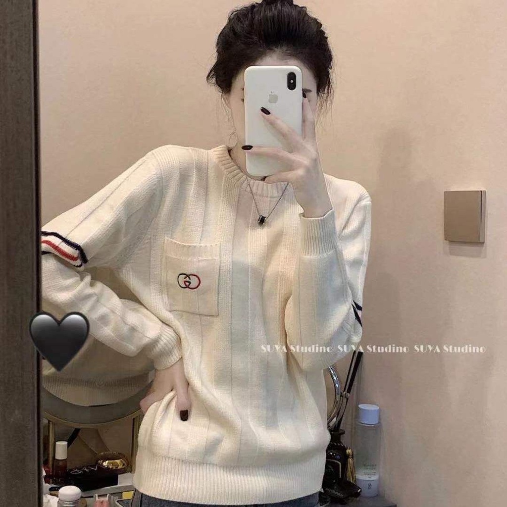 Áo Sweater Kuaishou Cổ Tròn Dáng Rộng Phong Cách Mới Thời Trang Thu Đông 2021