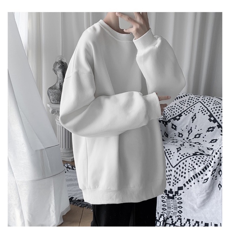 Áo sweater Trơn unisex VN CLO màu trắng - SWT021