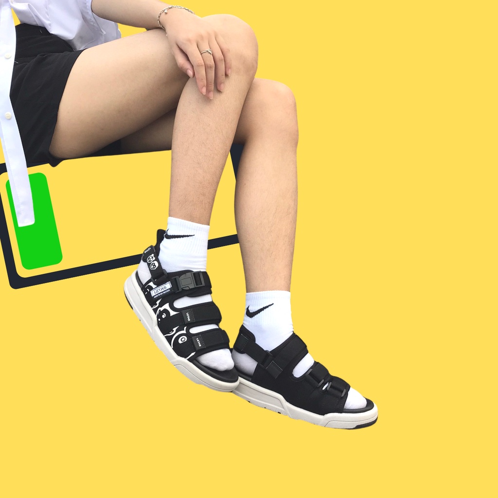 Sandal Đế Cao D714-01 Letas đen ghI